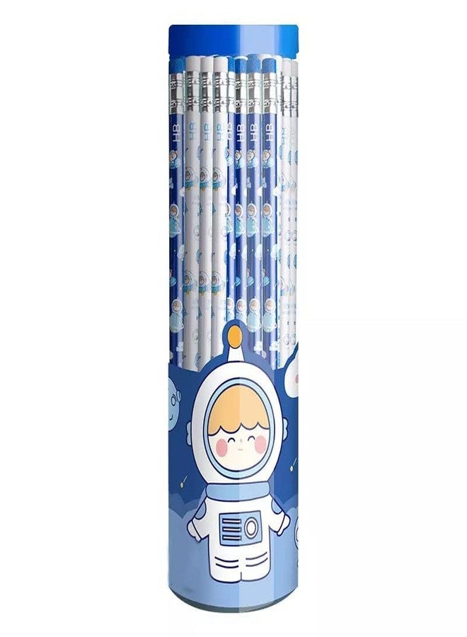 OANGO أقلام رصاص خشبية خام من OANGO، 30 قطعة/لفة، أقلام رصاص جرافيت لطيفة، قلم رصاص HB مع ممحاة، عبوة من 30 قطعة، ممحاة علوية للقلم (ألوان متنوعة) (مجموعة أقلام رصاص HB 30HB رواد فضاء) - Image 1